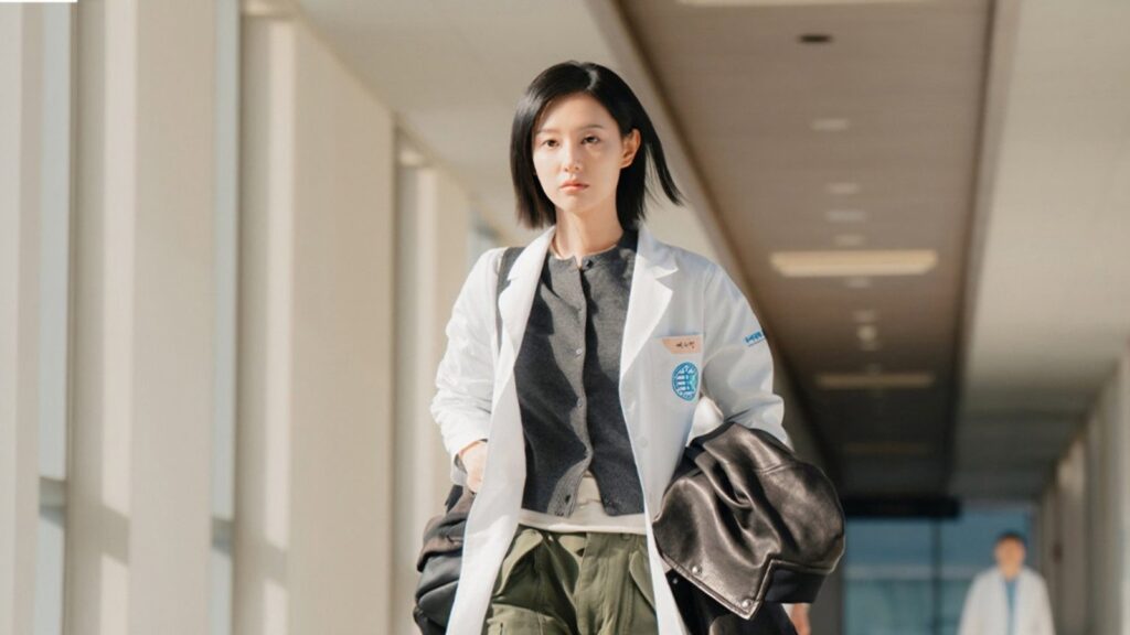 Gye Su-jeong no corredor do hospital